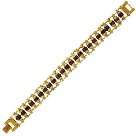 Rudraksha Braslet With Golden Chain